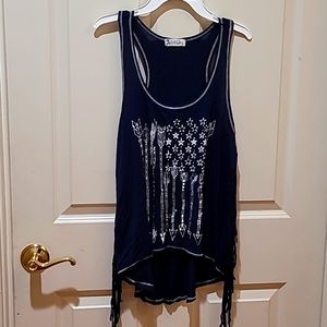 Sz small fringe tank top with bling.